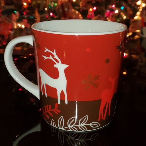Starbucks Red Deer Reindeer Hot Coffee Mug Winter Christmas Holiday 2009 16 oz - Picture 2 of 6